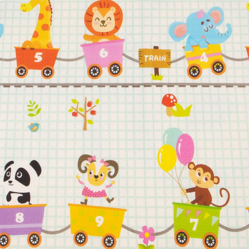 Dobbelt-sidet skumlegemåtte til børn Springos 150 x 200 cm foldbar, køretøjer 1 stk.