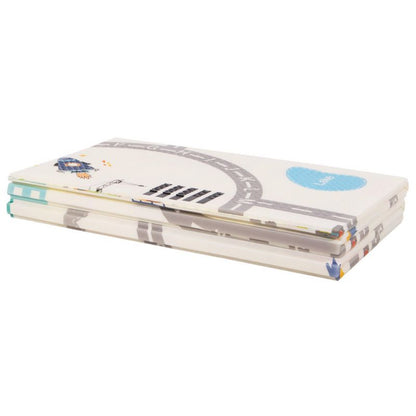 Dobbelt-sidet skumlegemåtte til børn Springos 150 x 200 cm foldbar, køretøjer 1 stk.