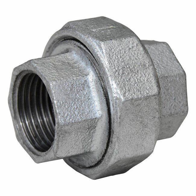 2" lige dobbeltnippel med gevind, galvaniseret