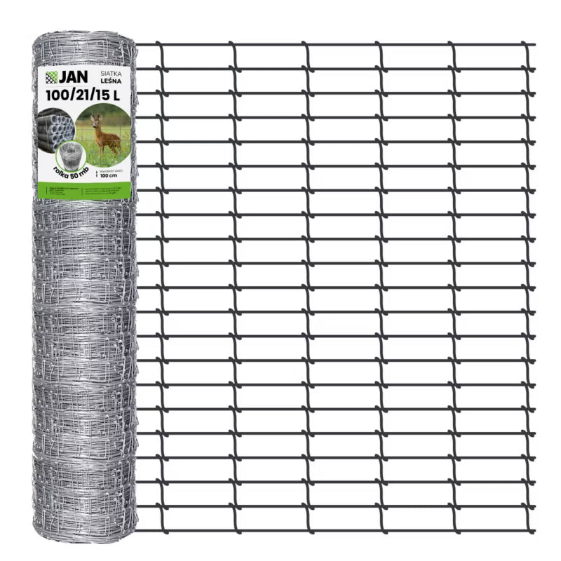 Dyrehegn 100 cm 50 m Galvaniseret Stål 100/21/15
