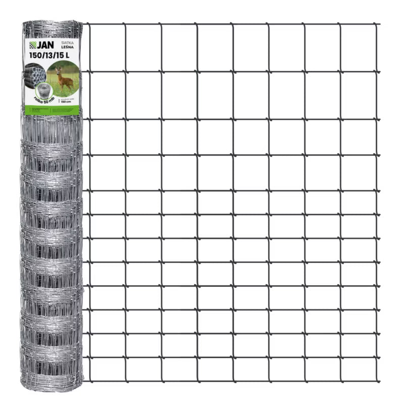 Dyrehegn 150 cm 50 m Galvaniseret Stål 150/13/15