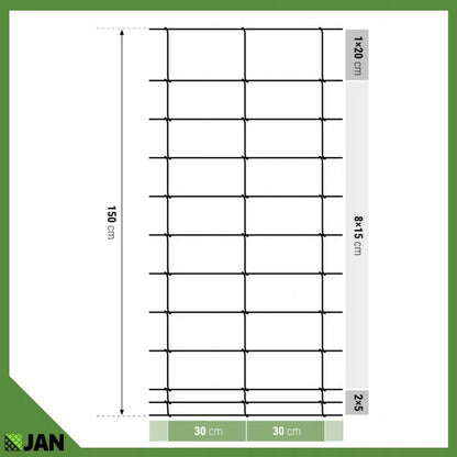 Dyrehegn 150 cm x 50 m Galvaniseret Stål