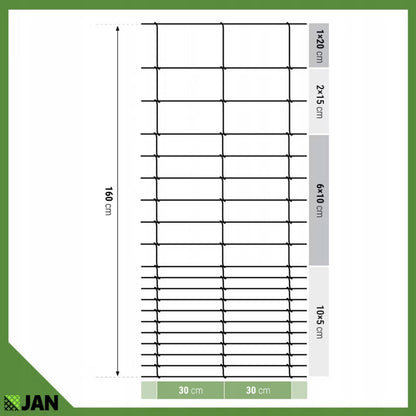 Dyrehegn 160 cm 50 m Galvaniseret Stål | 5903938000270