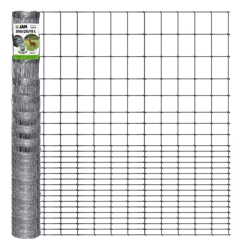 Dyrehegn 200 cm 50 m Galvaniseret Stål 200/25/15 L
