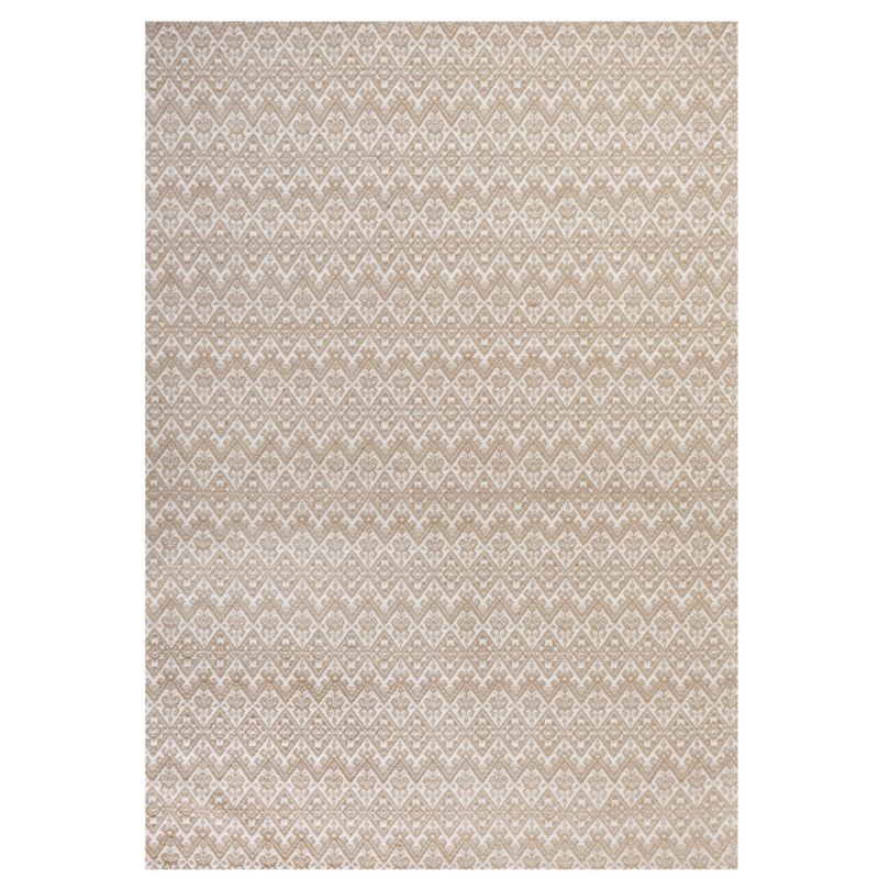Rektangulært Jutetæppe 160x230 cm Beige Geometrisk Mønster