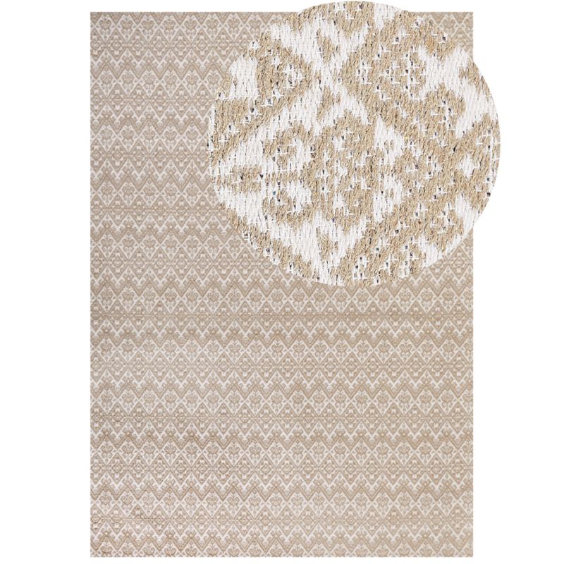 Rektangulært Jutetæppe 160x230 cm Beige Geometrisk Mønster