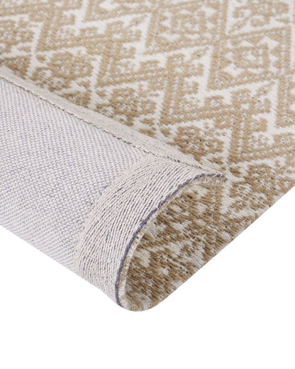 Rektangulært Jutetæppe 160x230 cm Beige Geometrisk Mønster