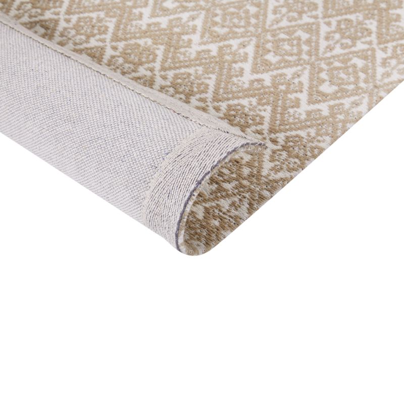 Rektangulært Jutetæppe 160x230 cm Beige Geometrisk Mønster