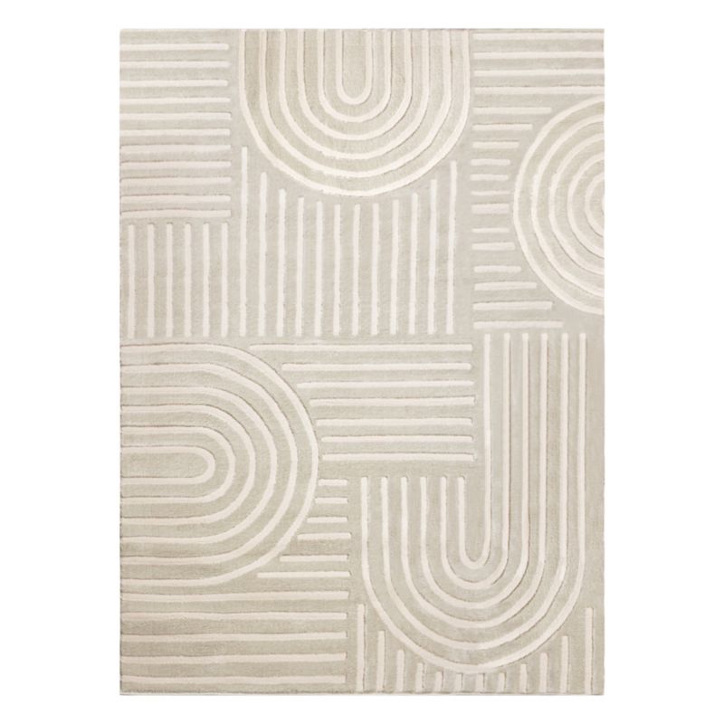Tæppe 200x290 cm Beige Akryl og Polyester