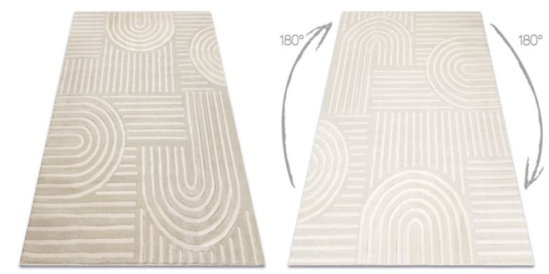 Tæppe 200x290 cm Beige Akryl og Polyester