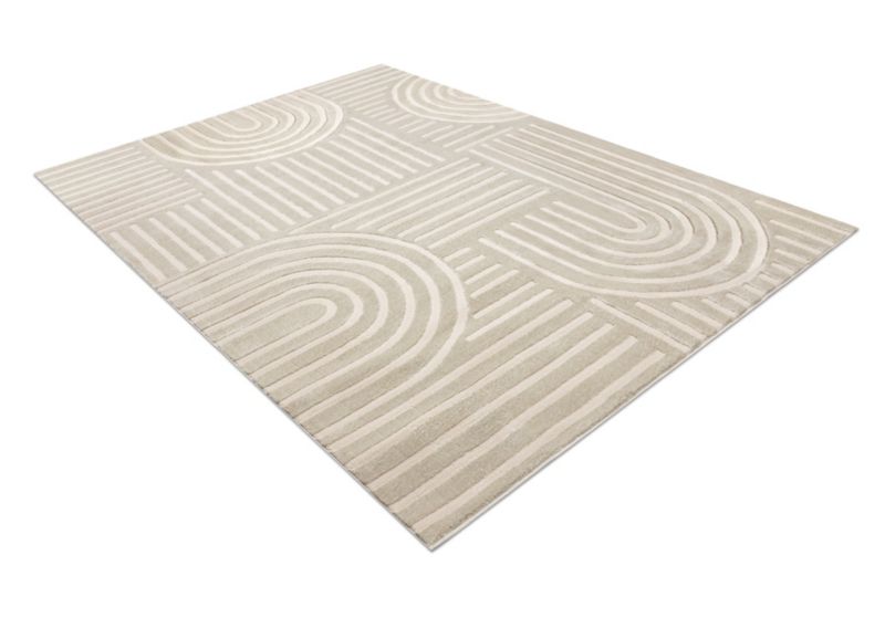 Tæppe 200x290 cm Beige Akryl og Polyester