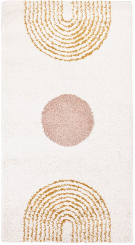 Geometrisk Tæppe 80x150 cm Beige Polyester