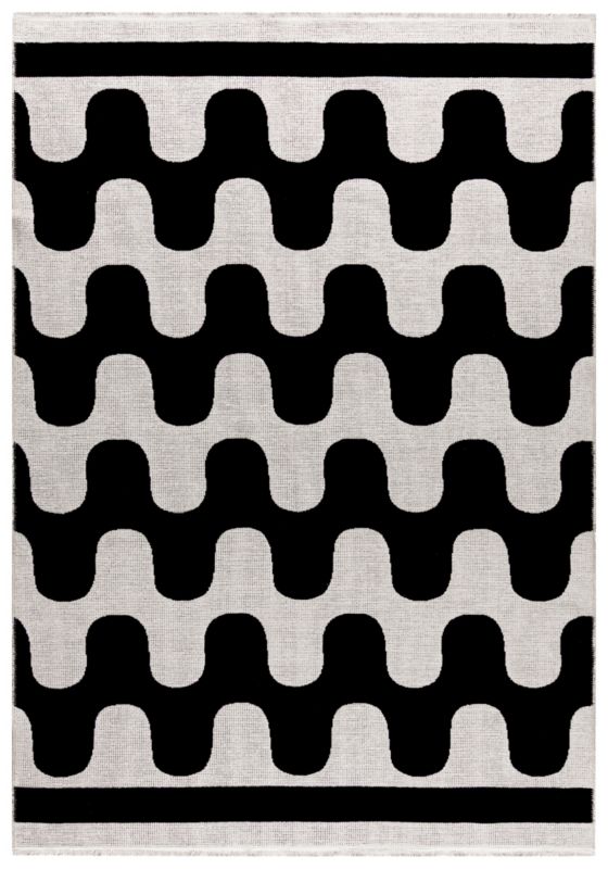 Rektangulært Tæppe 120x170 cm Sort-Hvid Geometrisk Mønster