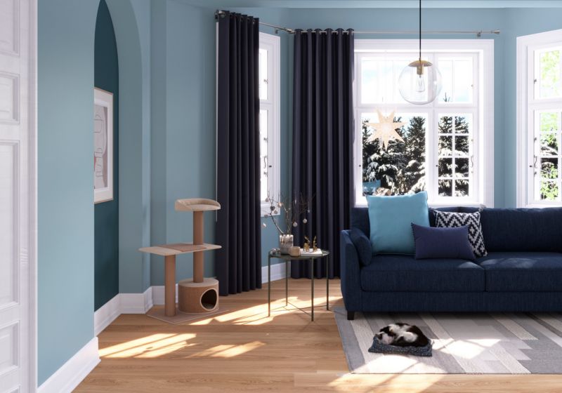 GoodHome Bi Fabric tæppe 160 x 230 cm blå / grå