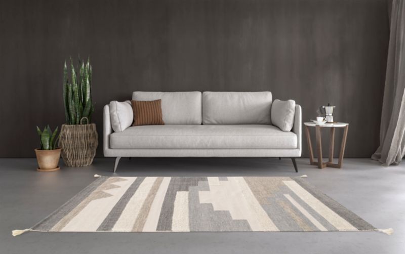 GoodHome Bi Fabric tæppe 160 x 230 cm blå / grå