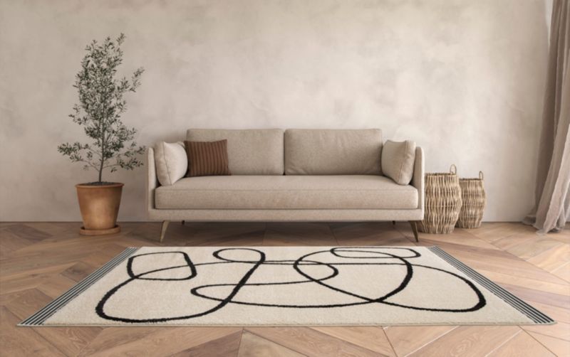 GoodHome Chios L tæppe 160 x 230 cm hvid/sort
