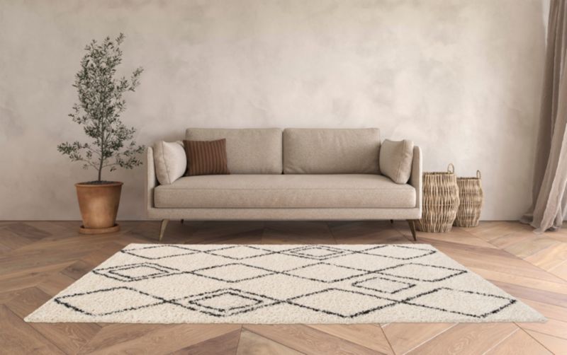 GoodHome Coltrane tæppe 120 x 170 cm mønster / beige