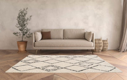 GoodHome Coltrane tæppe 120 x 170 cm mønster / beige