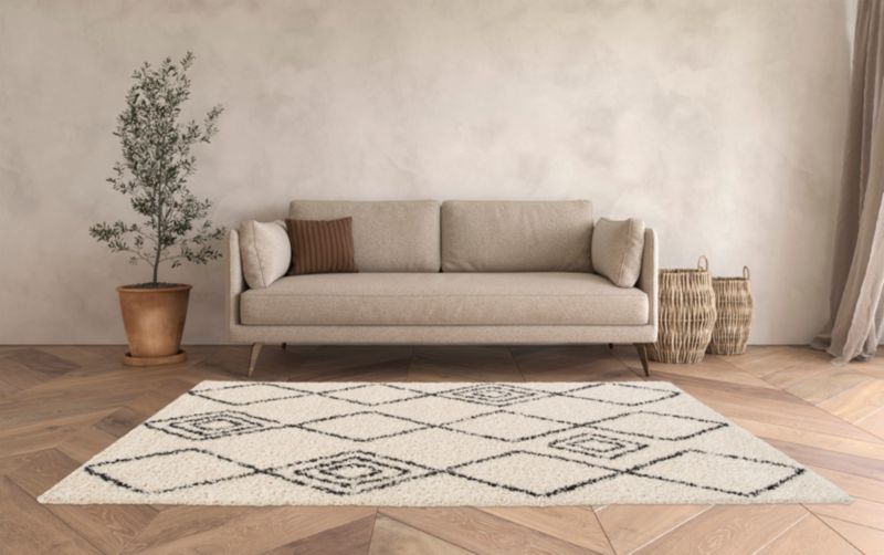 GoodHome Coltrane tæppe 160 x 230 cm beige mønster