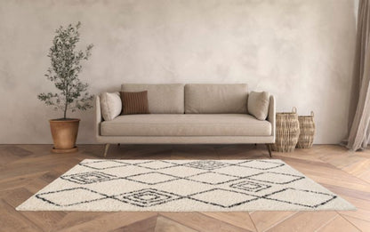 GoodHome Coltrane tæppe 160 x 230 cm beige mønster