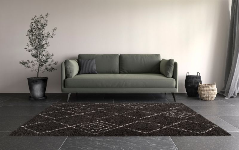 GoodHome Coltrane tæppe 160 x 230 cm i sort mønster