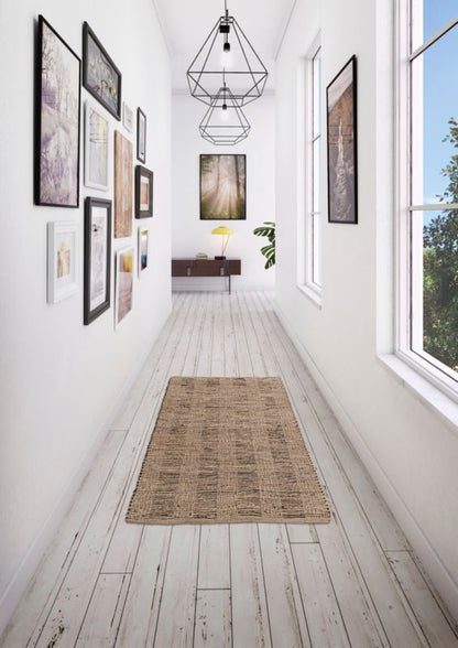 GoodHome Jute&Cotton tæppe 80 x 150 cm med mønster