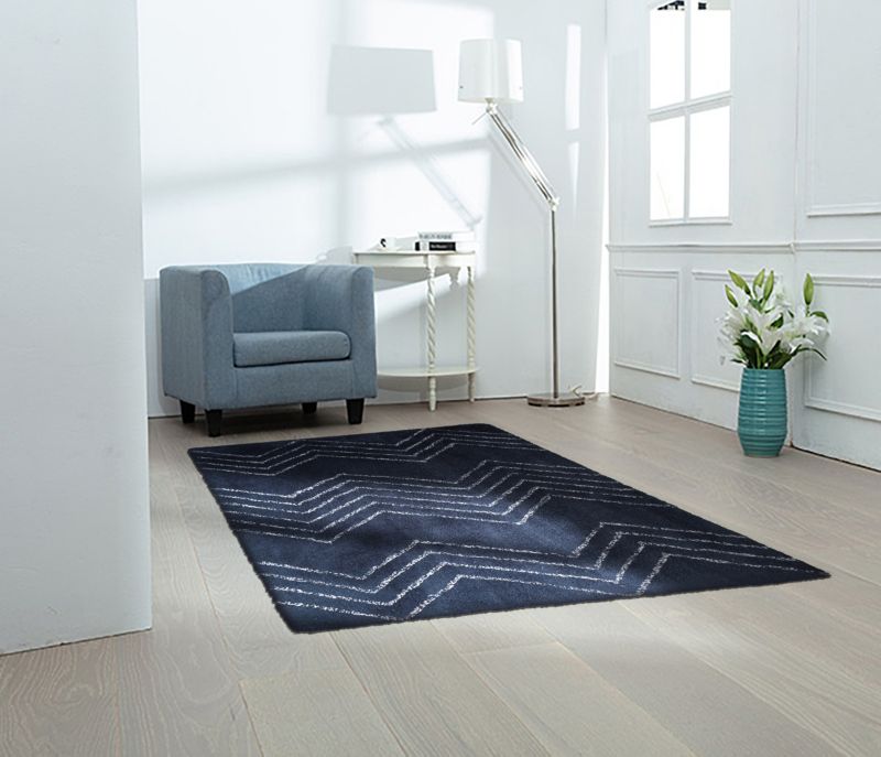 GoodHome Manzo tæppe 120 x 170 cm i marineblå