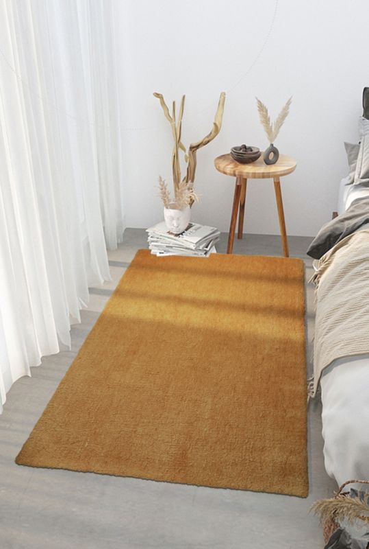 GoodHome Manzo tæppe 120 x 170 cm i sennepsgul