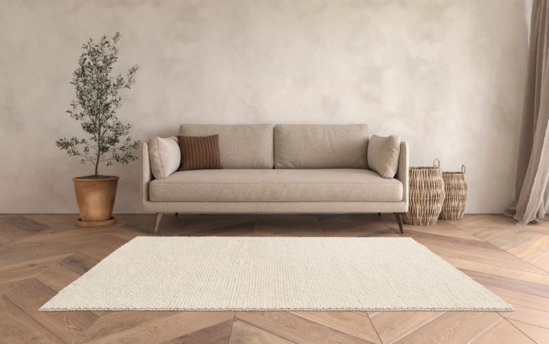 GoodHome Wool Knits tæppe 120 x 170 cm beige