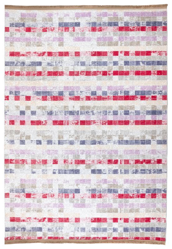 Tæppe 160x230 cm Aztekermønster Lyserød-Beige