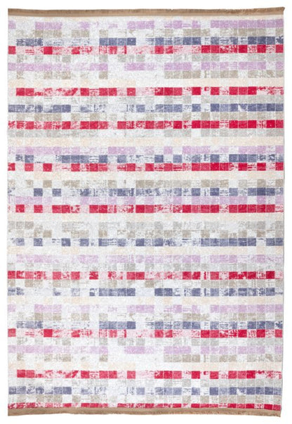 Tæppe 160x230 cm Aztekermønster Lyserød-Beige