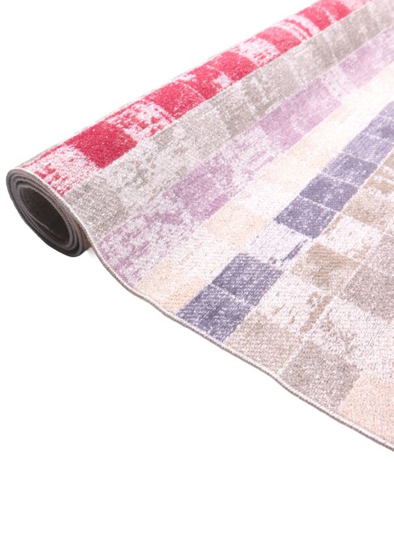 Tæppe 160x230 cm Aztekermønster Lyserød-Beige