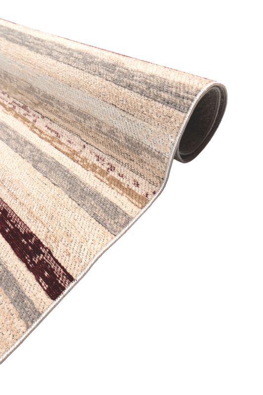Tæppe 160x230 cm Bordo-Beige med Vintage Effekt