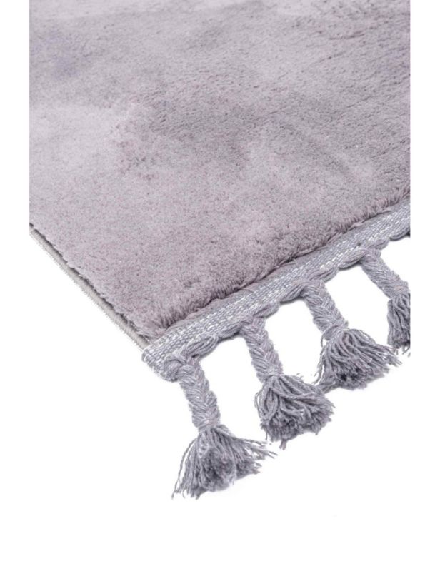 Rektangulært Tæppe 160x230 cm Grå med Frynser