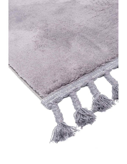 Rektangulært Tæppe 160x230 cm Grå med Frynser