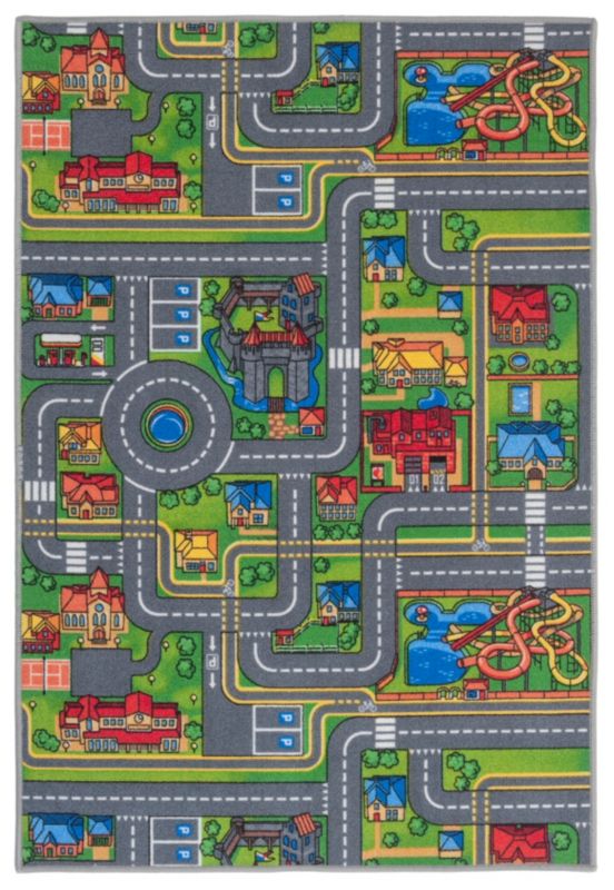 Børnetæppe Playtown 120x170 cm Grå Poliamid