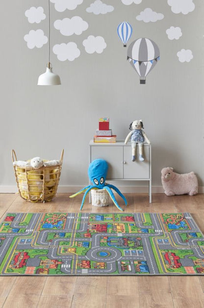 Børnetæppe Playtown 120x170 cm Grå Poliamid
