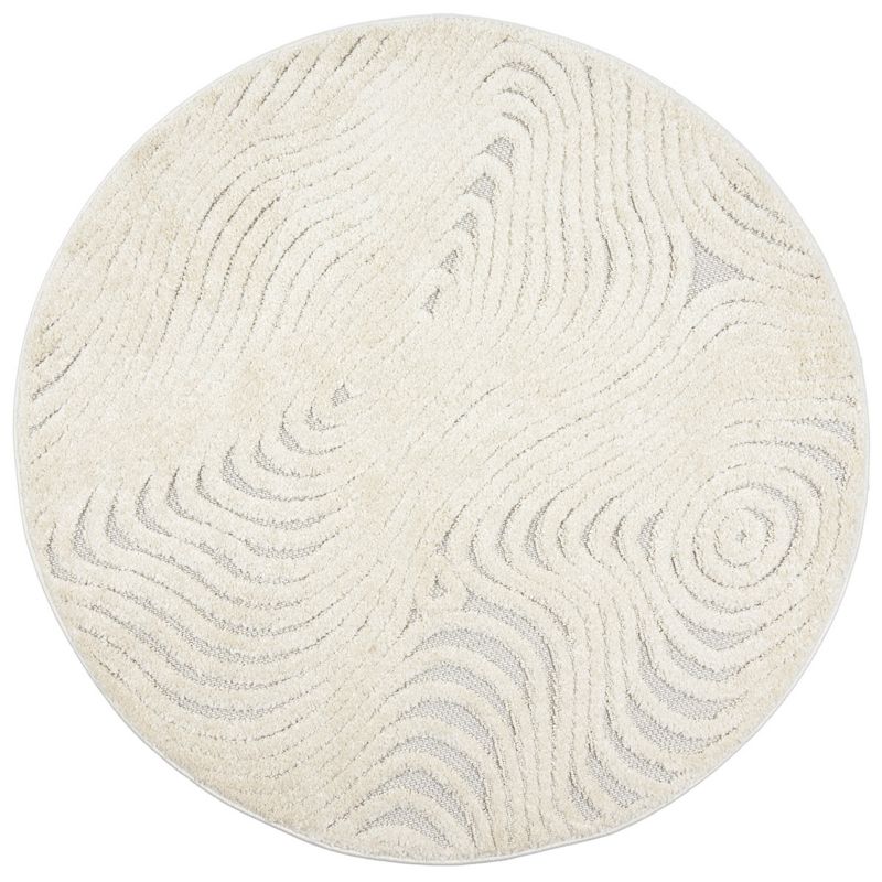 Rundt Tæppe 120 cm Boho Cora Cremefarvet Polypropylen