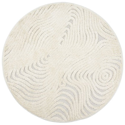 Rundt Tæppe 120 cm Boho Cora Cremefarvet Polypropylen