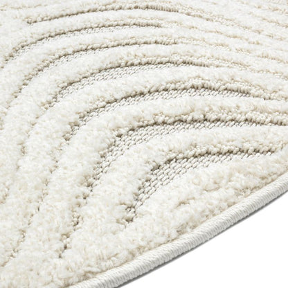 Rundt Tæppe 120 cm Boho Cora Cremefarvet Polypropylen