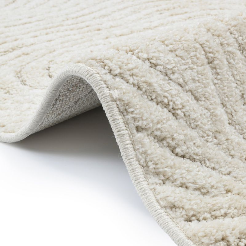 Rundt Tæppe 120 cm Boho Cora Cremefarvet Polypropylen