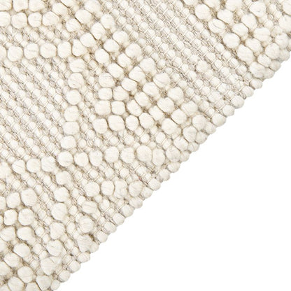 Tæppe 160x230 cm Beige Uld Geometrisk