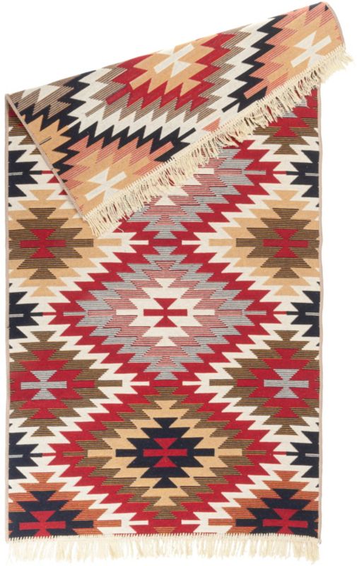 Tæppe Pled 60 x 120 cm Aztekisk beige