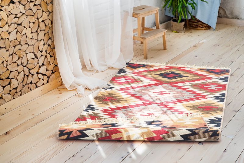 Tæppe Pled 60 x 120 cm Aztekisk beige