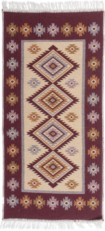 Tæppe Pled 60 x 120 cm blomme med romber