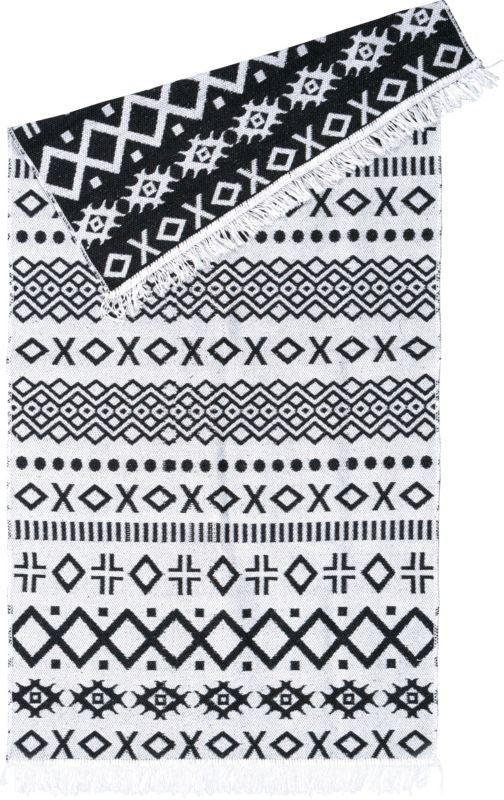 Tæppe Pled 80 x 150 cm Aztekisk sort