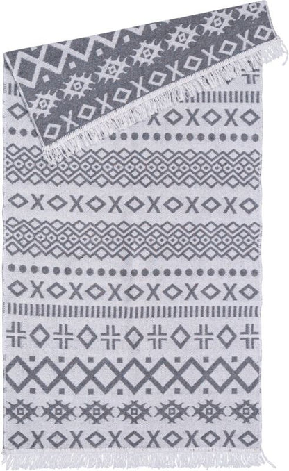 Tæppe Pled 80 x 150 cm Aztekisk grå