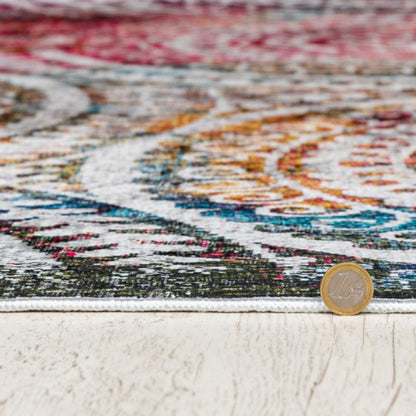 Gulvtæppe 200x300 cm Flerfarvet Geometrisk Mønster Polyester