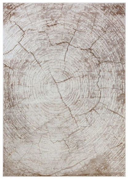 Rektangulært Tæppe 160x230 cm Beige Træstruktur Mønster