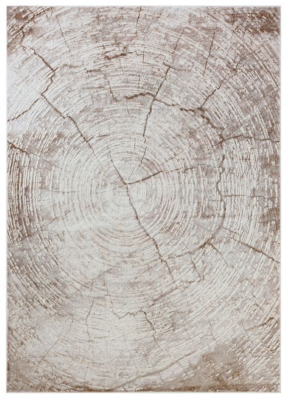 Rektangulært Tæppe 160x230 cm Beige Træstruktur Mønster